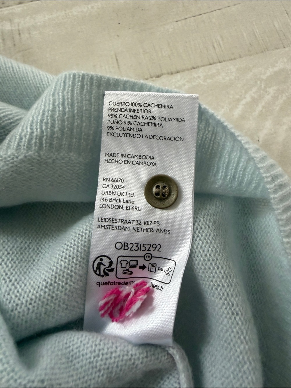 Anthropologie Pilcro The Jensen Cashmere Polo Sweater Dog Light Blue NWT Medium - Picture 11 of 12